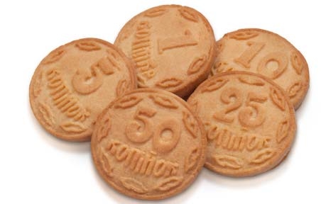 Печиво Монетки (5 кг), Бісквіт-шоколад (ХБФ)