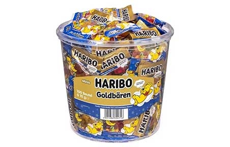 Конфеты Haribo желейные Minis Goldbaren Blue, (100*10г /6шт) - 19597