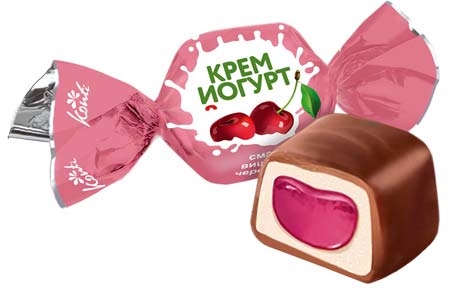 Конфеты «Крем-йогурт» вкус вишня-черешня (1 кг или 7 кг), Конти, Konti - 19394