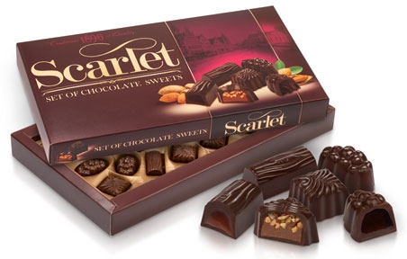 Цукерки Скарлет (SCARLET) (220 г), Бісквіт-шоколад (ХБФ) - 19341