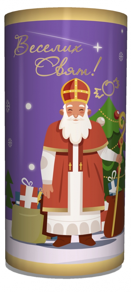 2026 Новорічний святковий тубус "Святий Миколай" (360 грам) - 19764