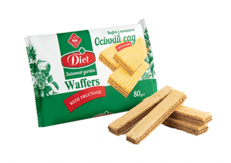 Вафлі з фруктозою Осінній сад (80г/ 34 шт(ящ), Житомирські ласощі - 19829