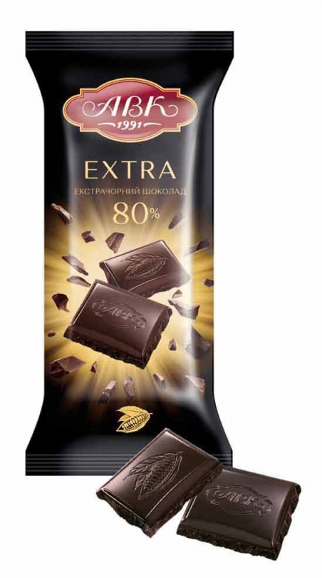 Шоколад Экстрачерный 80% (90 г), АВК - 18360