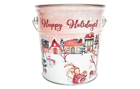 Новогоднее железное ведерко "Happy holidays" (730 грамм) - 19534