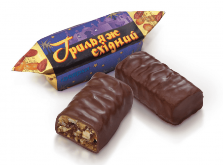 Цукерки Грильяж східний (4 кг), Бісквіт-шоколад (ХБФ) - 19834