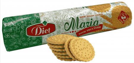 Печиво затяжне Марія з фруктозою, (240г/ 35 шт(ящ), Житомирські ласощі - 19828